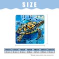 thumbnail image 2 of 10 Inch Wall Clock Battery Operated Square Clock for Office, Kitchen, Outdoor, Living Room,Vintage Blue Turle Graceful, 2 of 4