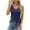 Navy, variant on Tank Tops for Women Cotton Sleeveless Button Crewneck Tops Summer Vacation Beach Tanks Solid Color