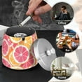 thumbnail image 4 of Yayeee Ashtray with Lid for Cigarette Smokeless Stainless Steel Home Ash Holder, Pink Grapefruit Slices, 4 of 7