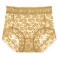 thumbnail image 1 of B91xZ Strings pour Femmes Grande Taille Respirant Coton-Mesh Culotte, Jaune TTG, 1 of 4
