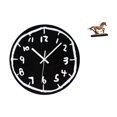 thumbnail image 1 of Reloj de pared con escultura acrílica, adorno moderno, silencioso, minimalista, estatua de caballo, obra de arte coleccionable decorativa para, 1 of 8