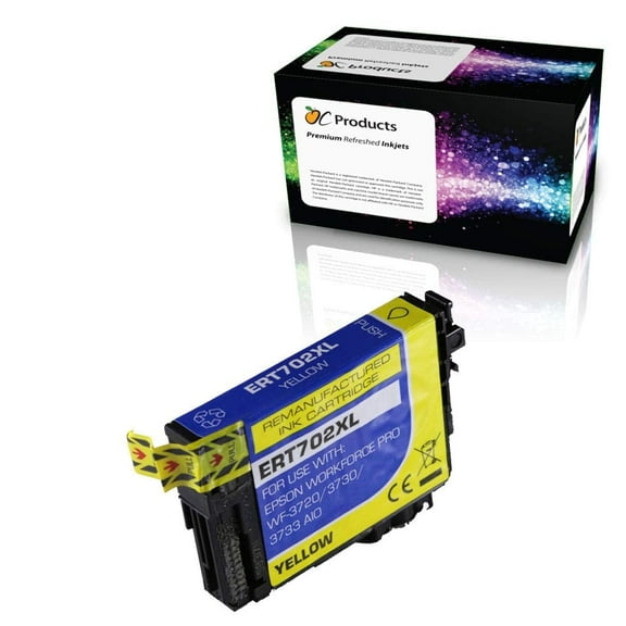 Compatible Ink Cartridge Replacement for Epson 702 702XL for WF-3720 WF-3730 WF-3733 (Yellow)