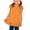 Orange, variant on Dursoulink Short Sleeve Round Neck Blouse for Girls, Puffed Sleeves, Ruffled Hem, Solid Color, Cotton Blend Fabric, Casual Wear for Spring Summer