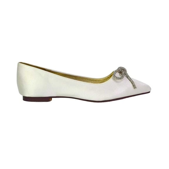 XY London Womens Blossom Bow Diamante Pointed Ballerina Flats