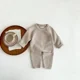 thumbnail image 1 of Conjunto de ropa de 2 piezas para bebé, suéter y pantalones de algodón de punto suave, Primavera, 1 of 5