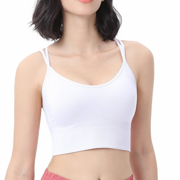 HWRETIE Cross-Back Supportive Sports Bra for High-Impact Workouts - Ladies Sports Bras Shockproof Large Size No Steel Rings Bra Woman's Yoga Fitness