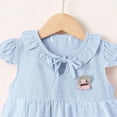 thumbnail image 5 of THDHVS Summer Dresses for Kids,Girls Casual Dresses,Toddler Baby Girl Summer Fly Sleeve Dress Small Checkered Mesh Skirt Light Blue 18-24 Months, 5 of 8