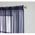 thumbnail image 3 of DecoSource - 2 Rod Pocket Sheer Curtains Panels - Voile Curtains for Window Treatment - Natural Light Flow 56" W x 96" L - Each Panel, Navy, 3 of 3