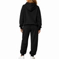 thumbnail image 4 of Trgacdwlo Fleece Sweatsets Women 2 Piece Outfit Tracksuit Fuzzy Lounge Hoodie Sweatsuit Sets Fall Winter Plush Comfy Womens Matching Sweatsuit Set Black M, 4 of 7