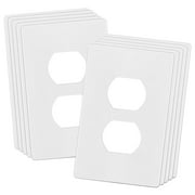 ENERLITES Screwless Duplex Wall Plates, Child Safe Receptacle Outlet Covers, Size 1-Gang, Unbreakable Polycarbonate Thermoplastic, UL Listed, SI8821-W-10PCS, White, 10 Pack