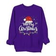 thumbnail image 2 of HOMBOM Ugly Christmas Sweatshirts for Womens Lightweight Pullover Purple Merry Christmas Casual Long Sleeve Crewneck Ladies Shirts, 2 of 6