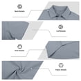 thumbnail image 4 of Yifymode Mens Button Down Shirts Short Sleeve Casual Shirt Summer Beach Wedding Tops with Pocket,Gray 3XL, 4 of 5
