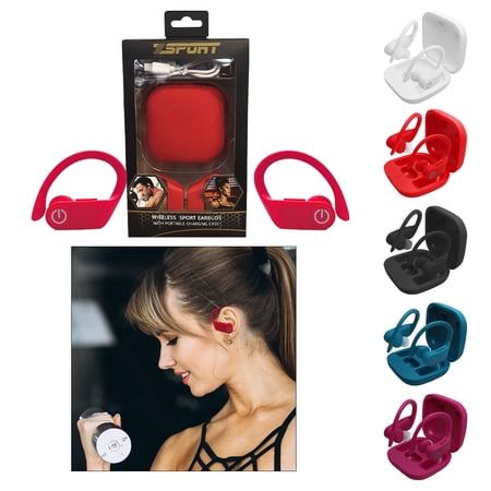Zunammy True Wireless Bluetooth 5.0 Earbuds Earphone Ear Hook With Charging Base - Black