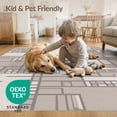 thumbnail image 4 of ODIKA 6'x9' Gray Beige Geometric Modern Design Washable Area Rug Intricate Abstract Pattern with Motifs Non-Slip, Easy Care, for Family Room, Living Mater Bedroom, 4 of 7