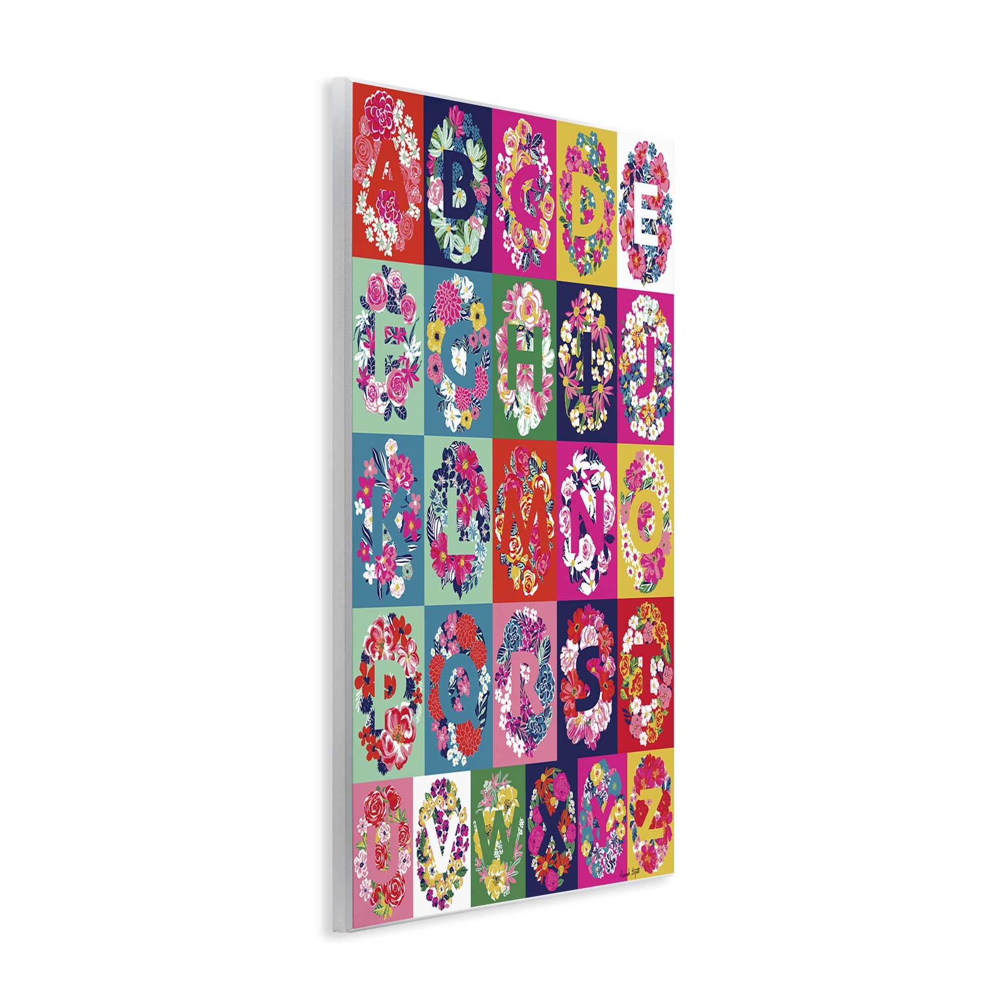 Stupell Industries Energetic Blooms Alphabet Plants & Flowers Painting Unframed Art Print Wall Art, 10 x 15