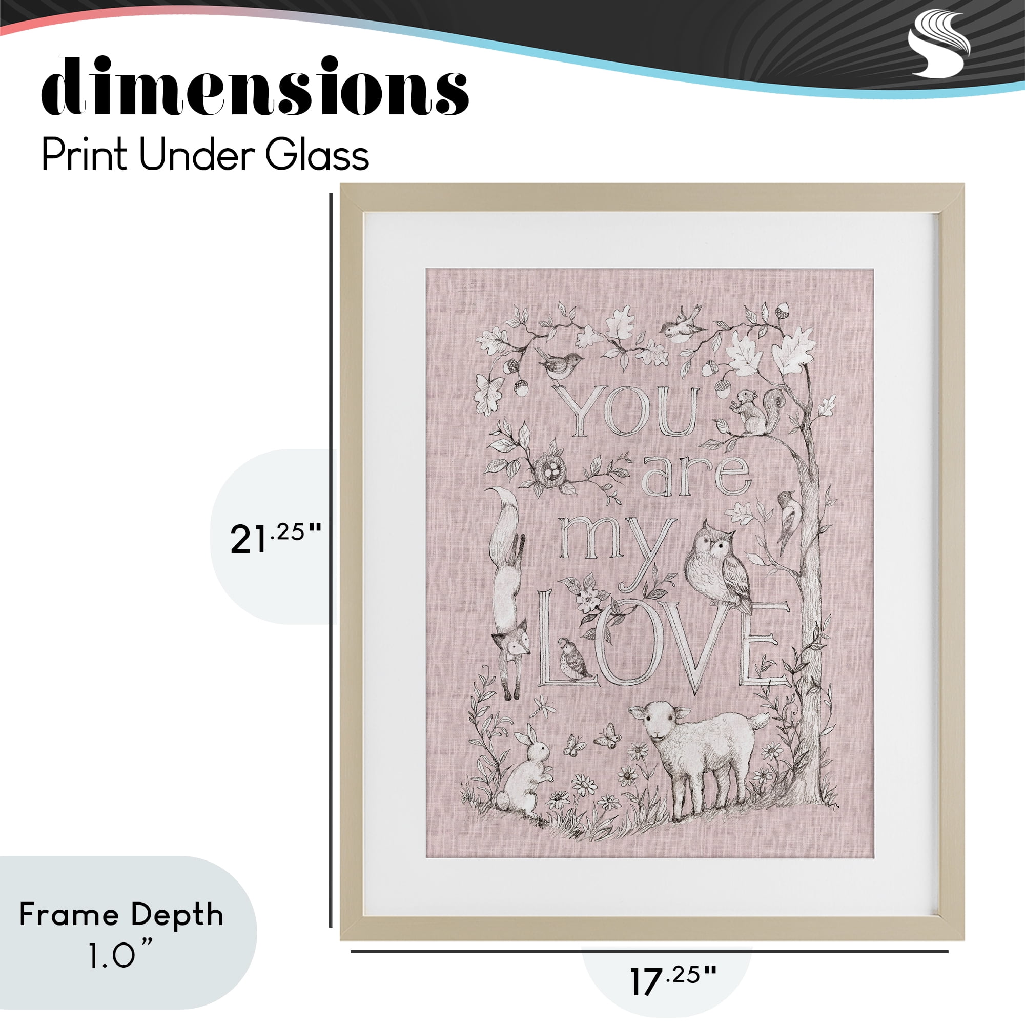 Stupell Industries You Are My Love Birch Framed Print Under Glass, design by Susan Winget