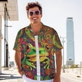 thumbnail image 3 of Mens Short Sleeve Button Up Shirts, Casual Party Shirts Stylish Beach Shirt Gifts for Men, 3 of 7