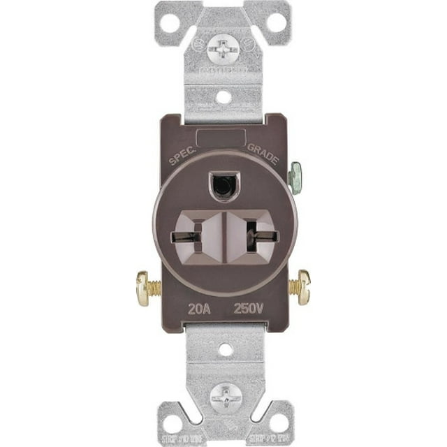 Cooper Wiring 1876B-BOX Single Receptacle 250V - Brown