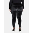 thumbnail image 5 of Terra & Sky Women's Plus Velvet Leggings, Sizes 0X-5X, 1-Pack and 2-Pack, 5 of 5