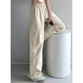 thumbnail image 6 of Womens Parachute Pants Wide Leg Baggy Pants Y2K Elastic Waist Jogger Sweatpants Track Pants Streetwear Milky XL, 6 of 8