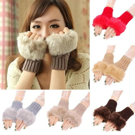 

SPRING PARK 3 Pairs Winter Outdoor Gloves Wrist Gloves Unisex Fingerless Glove Half Finger Gloves Mittens