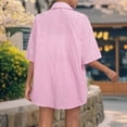 thumbnail image 6 of adaychics Button Down Shirt Shorts Set Women Two Piece Striped Button Up Top and Shorts Outfits Casual Sets Daily Wear, 6 of 7