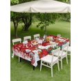 thumbnail image 3 of Outdoor Tablecloth with Umbrella Hole and Zipper, Red Christmas Rectangle Table Cloth 60x120 Inch Waterproof Tablecloth, Xmas Snowman Santa Elk Winter Snowflake Picnic Table Cover for Patio Camping, 3 of 7