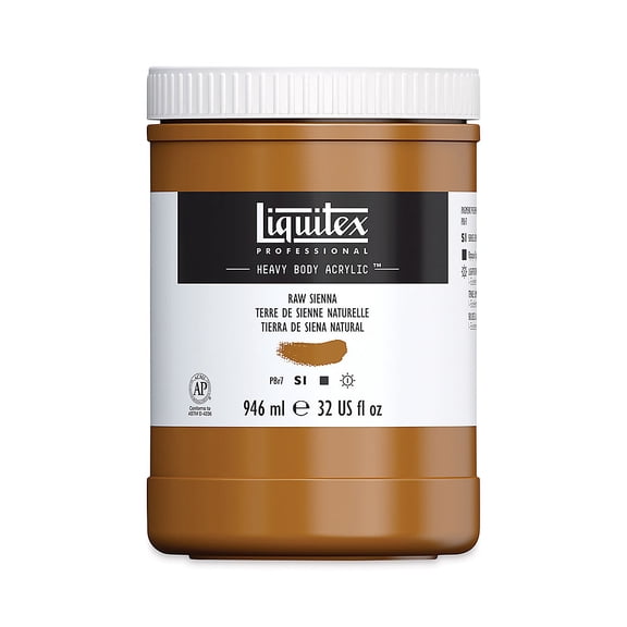 Liquitex Heavy Body Artist Acrylics - Raw Sienna, 32 oz Jar