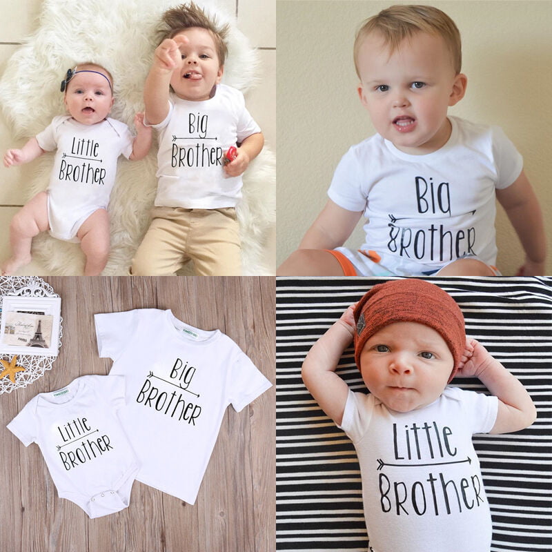 Big Little Brother Matching Set Top T-shirt Baby Boy Romper Bodysuit Jumpsuit US