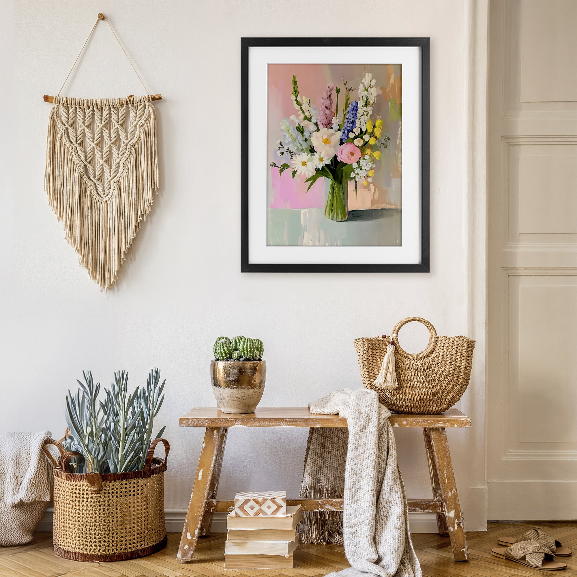 Stupell Industries Glass Vase with Spring Blooms Black Framed Print Under Glass, design by The Prints Vibe