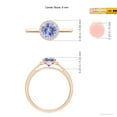 thumbnail image 4 of Angara Natural 0.9 Ct. Tanzanite with Diamond Halo Ring in 14K Rose Gold for Women (Ring Size: 3), 4 of 9