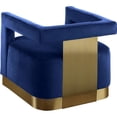 thumbnail image 3 of Meridian Furniture 18.5"H Velvet Accent Chair in Navy and Gold, 3 of 6