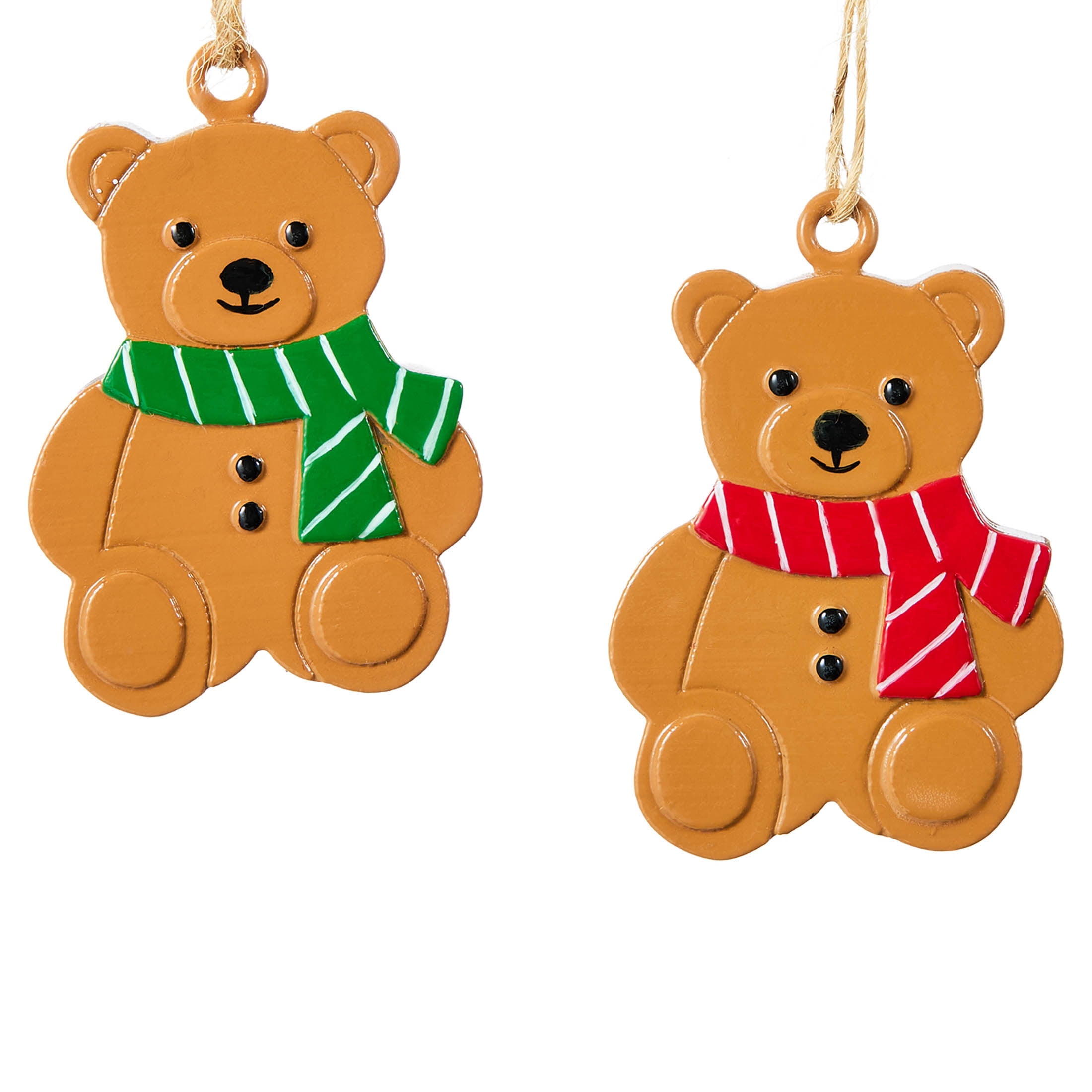 6-Count Red/Green/Brown Bear Mini Christmas Ornaments, 1.8", by Holiday Time