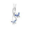 Gem Stone King 1.21 Ct Marquise Blue Tanzanite 925 Sterling Silver Butterfly Infinity Pendant