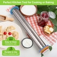 thumbnail image 5 of Adjustable Rolling Pin with Thickness Rings for Baking, Stainless Steel Designs Dough Roller Pins for Cookie Decorating Baking Supplies Fondant Cake Baker Gift, 5 of 6