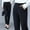 #Black, variant on FUNUONY Women's High Waisted Business Casual Pants Dressy Cuffed Work Office Trouser Slacks with Pockets Women's New Thin Elastic Loose Large Size Trousers Casual Trousers Haren Green Xl