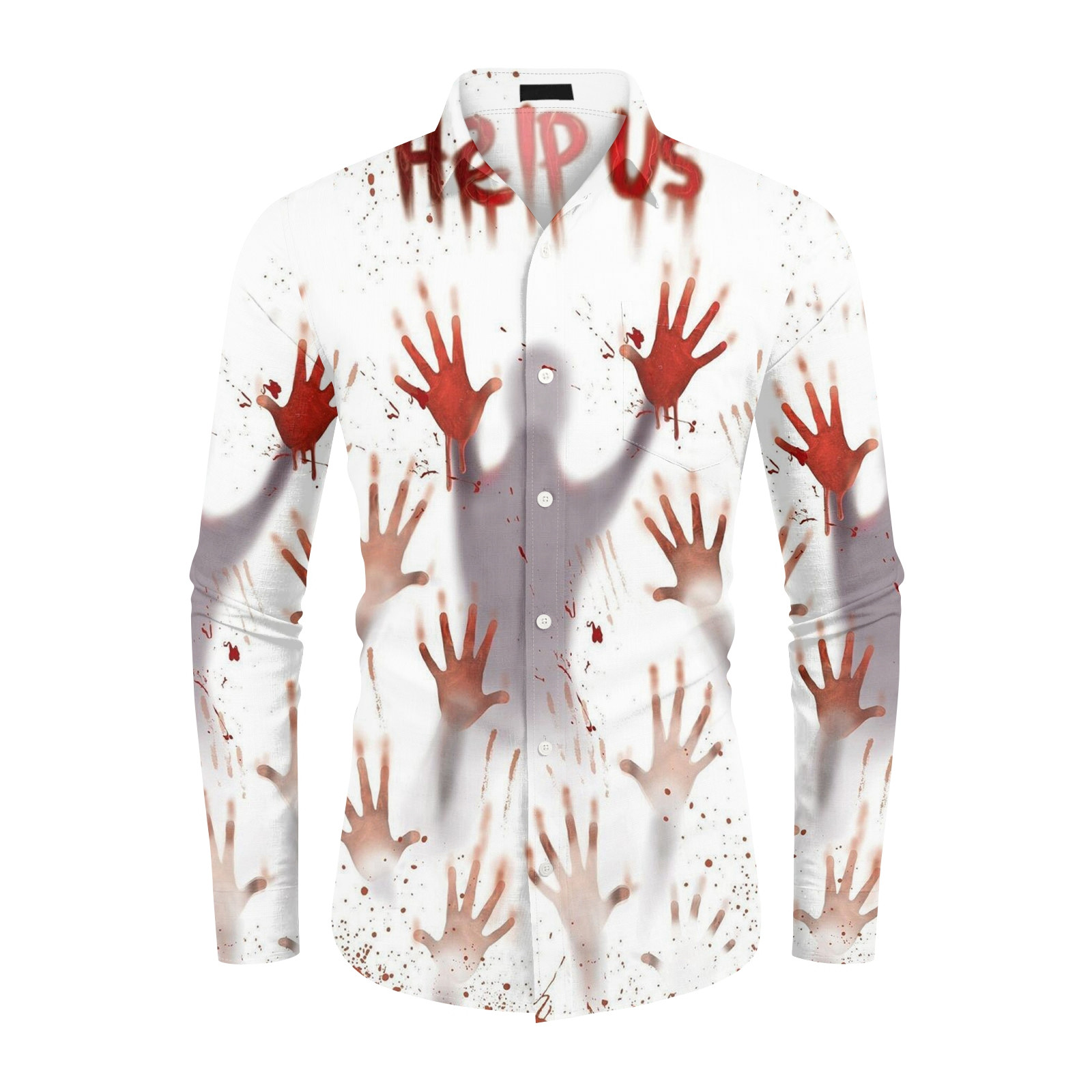 bloody dress shirt Im Fine Bloody Shirt Halloween Bloody Cloth Men Horror Tshirts Funny Shirts  Gift