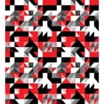 thumbnail image 3 of Red and Black Duvet Cover Set Queen Size, Abstract Geometric Half Triangles Squares Maze Inspired Image, Decorative 3 Piece Bedding Set with 2 Pillow Shams, Charcoal Grey and White, by Ambesonne, 3 of 3