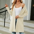 thumbnail image 5 of BiZtdJrK Dusters for Women Knit Long Sleeve Open Front Cardigans Lightweight Fashion Vacation Cardigan Sweater Beige XL, 5 of 9