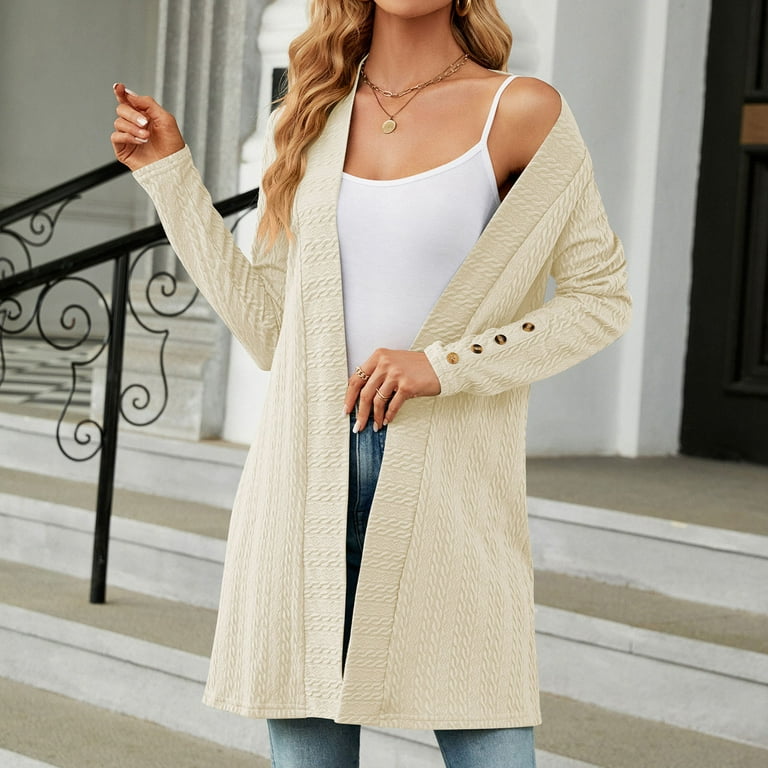 Mrat Women s Summer Cardigan Fall Cardigan Crop Cardigan Casual Cropped Cardigan Lightweight Jacket Blouse Tops Sweater Coat Color Long Sleeve Blouse