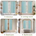 thumbnail image 6 of Aqua Beige Striped Kitchen Curtains, Modern Farmhouse Retro Lines Light Filtering Window Curtain Panels, 2Pcs Rod Pocket Window Treatments Set for Living Room Bathroom Bedroom 42x63 Inches, 6 of 9