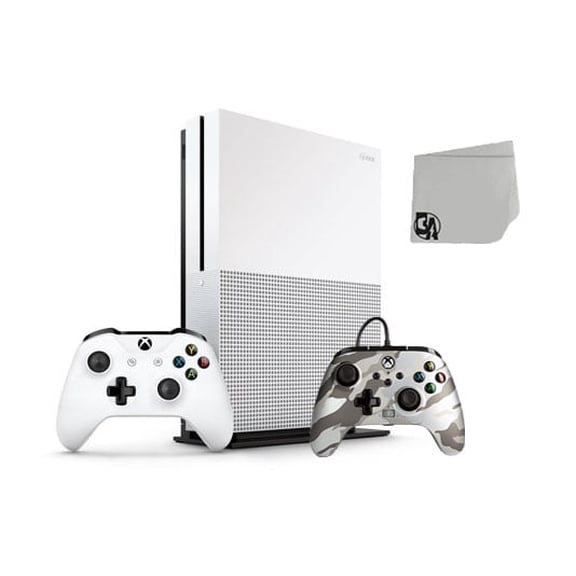 Pre-Owned Microsoft Xbox One S 500GB Gaming Console White with Metallic Arctic Camo Controller Included BOLT AXTION ( )