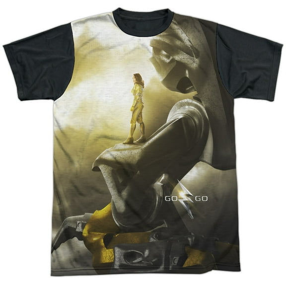 Power Rangers - Yellow Zord Poster - Short Sleeve Black Back Shirt - XXX-Large