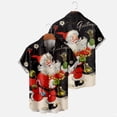 thumbnail image 4 of IROINNID Hawaiian T-Shirt for Men Button Up Christmas Short Sleeve Shirt Funny Xmas Tree Print Vacation Shirt,Black, 4 of 6