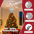 thumbnail image 3 of Christmas Tree Topper Lighted with Snowflake Projector, LED Rotating Magic Snowflake, 3D Hollow Glitter Lighted Snow Tree Toppers for Christmas Party Holiday Indoor Decor, Sliver, 3 of 8