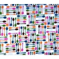 thumbnail image 3 of 1 Fat Quarter - Colorful Spoons Kitchen on Light Blue Cotton Fabric - 21" X 18", 3 of 3