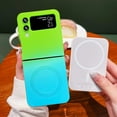 thumbnail image 3 of Gradient Magnetic for Samsung Galaxy Z Flip 3 5G Phone Case, Compatible with MagSafe, Upgraded Camera Lens Film Protection Shockproof Matte Cases for Galaxy Z Flip 3 6.7" (Green Blue), 3 of 12