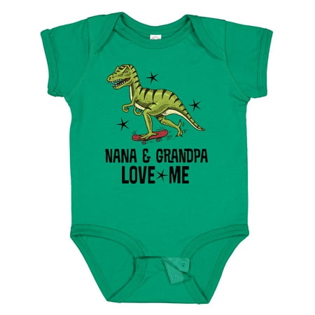 

Inktastic Nana and Grandpa Love Me Dinosaur Grandson Gift Baby Boy Bodysuit