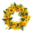 thumbnail image 1 of Corona de Flores Artificiales, Coronas de Primavera, Corona de Puerta Redonda, Corona de Girasol, 1 of 6