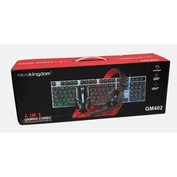 4 in 1 Microkingdom GM4021 Gaming Combo Keyboard Mouse Headset Mouse Pad